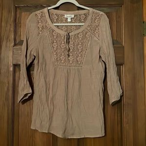 Dress barn brown western blouse size small